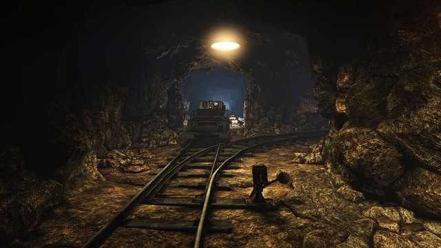 Drive ahead and stop at the first well-lit corridor on the right - Ancient god | Walkthrough - Walkthrough - The Vanishing of Ethan Carter Game Guide & Walkthrough