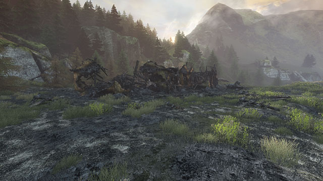 The entrance is between the statues of the lions - The burned down house | Walkthrough - Walkthrough - The Vanishing of Ethan Carter Game Guide & Walkthrough