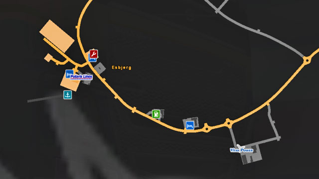 Map of the city. - ETS 2: Scandinavia - Denmark | Cities - Cities - Euro Truck Simulator 2: Scandinavian Expansion Game Guide