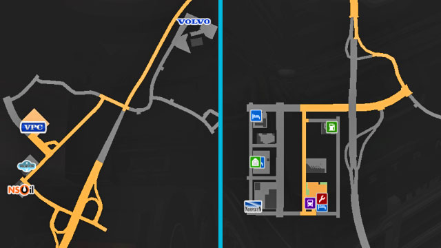 Map of Goteborg. - ETS 2: Scandinavia - Sweden (part 1) | Cities - Cities - Euro Truck Simulator 2: Scandinavian Expansion Game Guide
