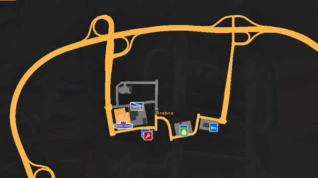 Map of the city. - ETS 2: Scandinavia - Sweden (part 2) | Cities - Cities - Euro Truck Simulator 2: Scandinavian Expansion Game Guide