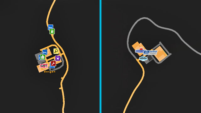Mapa Bergen. - ETS 2: Scandinavia - Norway | Cities - Cities - Euro Truck Simulator 2: Scandinavian Expansion Game Guide