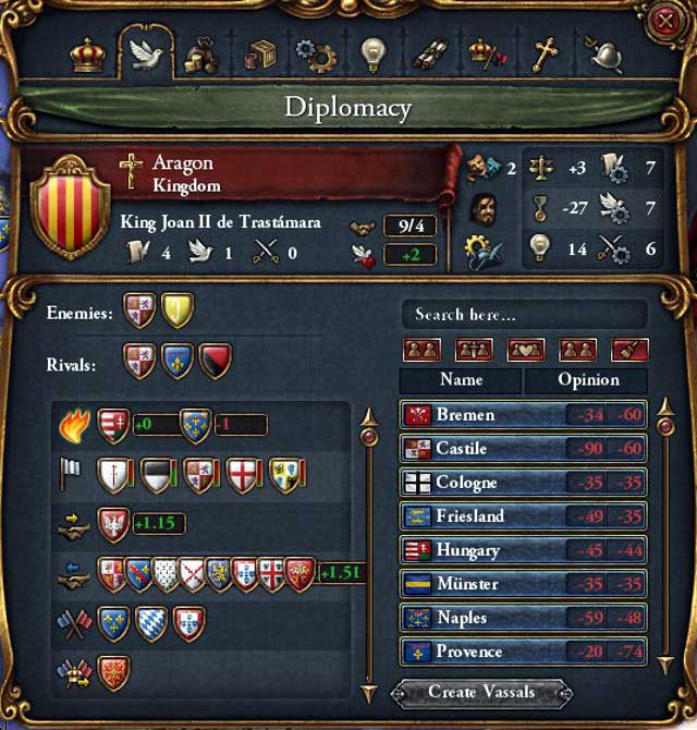 In the diplomacy window, you will learn against whom you have Casus Belli - Introduction - Diplomacy - Europa Universalis IV - Game Guide and Walkthrough