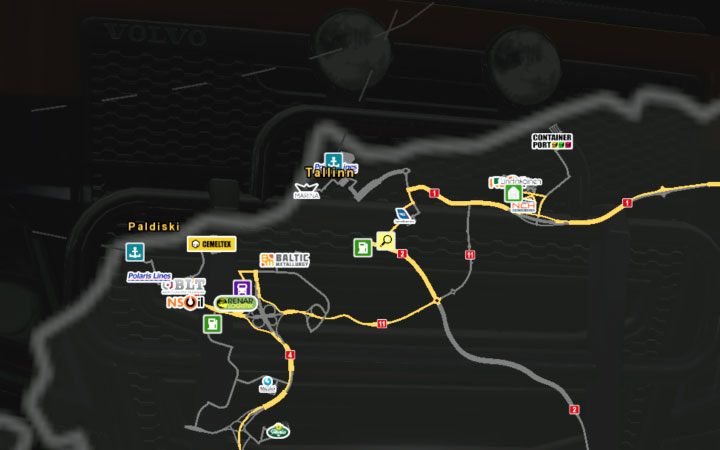 A map of Tallin. - Estonia in Euro Truck Simulator 2 Beyond the Baltic Sea - New cities - Euro Truck Simulator 2 Game Guide