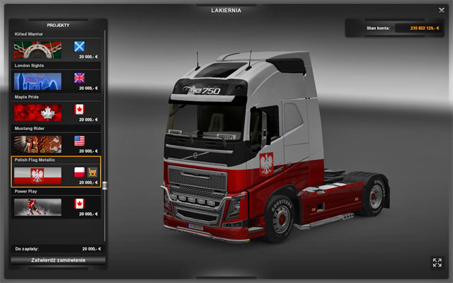 Here you are not limited to colors offered by the manufacturer - ETS2: Upgrades and customization - Repair and modifications - Euro Truck Simulator 2 Game Guide