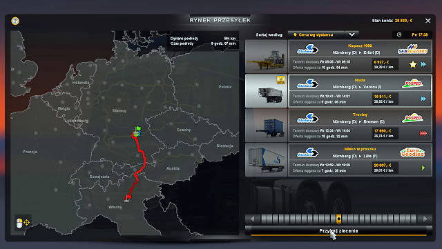 Click on the icon of the city in which you are currently (or the city right next to it) to check if any company has placed any order - ETS2: Owner of a one-man company - Career Guide - Career - Euro Truck Simulator 2 Game Guide
