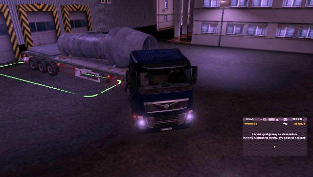 When you get to the destination place, park the trailer in the indicated place, but this time you do not have to be so precise - ETS2: Consignment - Job market Guide - Job market - Euro Truck Simulator 2 Game Guide