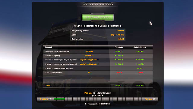 Here you can check the summary as well - ETS2: Consignment - Job market Guide - Job market - Euro Truck Simulator 2 Game Guide