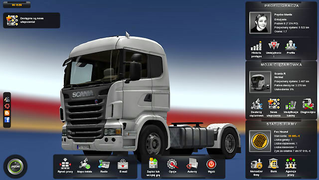 You control everything using a panel displayed by clicking on [Escape] - ETS2: Main control panel - Interface Guide - Interface - Euro Truck Simulator 2 Game Guide