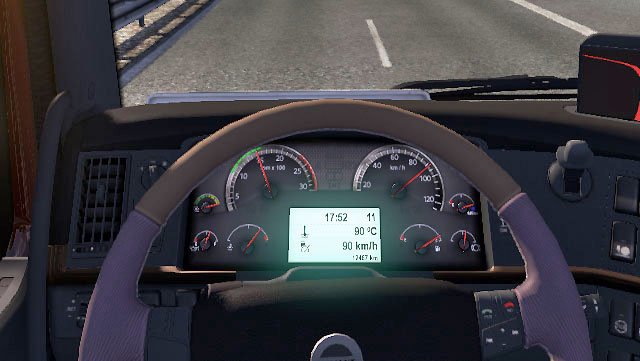 A dashboard is very important element (use [I] to switch) - ETS2: Dashboard - Driving Guide - Driving your truck - Euro Truck Simulator 2 Game Guide