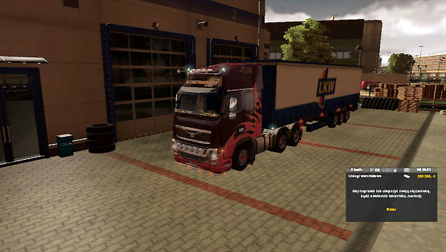 You will be brought to a car repair shop - ETS2: Accident and calling emergency road service - Driving Guide - Driving your truck - Euro Truck Simulator 2 Game Guide