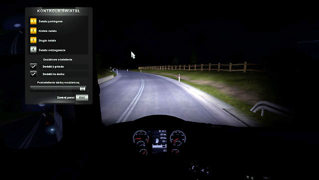 Therefore use the high beam as well ([F4] + [3]) - ETS2: Setting lights - Driving Guide - Driving your truck - Euro Truck Simulator 2 Game Guide