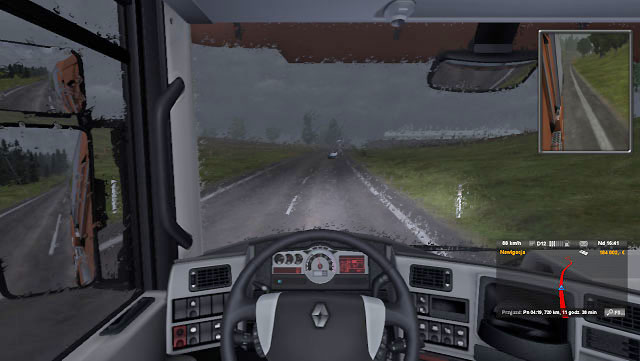 Sometimes instead of blazing sun, you may drive in rain - ETS2: Weather - Driving Guide - Driving your truck - Euro Truck Simulator 2 Game Guide