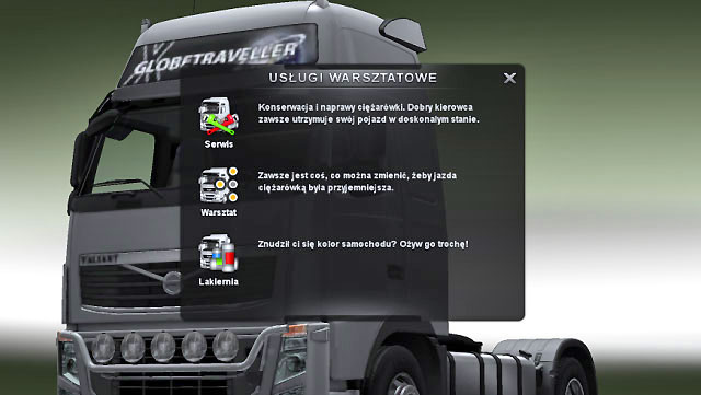You can check the vehicle condition and repair it if necessary - ETS2: Car repair shop - Repair and modifications - Euro Truck Simulator 2 Game Guide