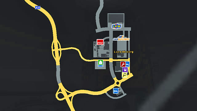 The city is located near a major intersection of roads leading south-north and east-west - Benelux (Belgium, the Netherlands, Luxembourg) | Cities - Cities - Euro Truck Simulator 2 Game Guide
