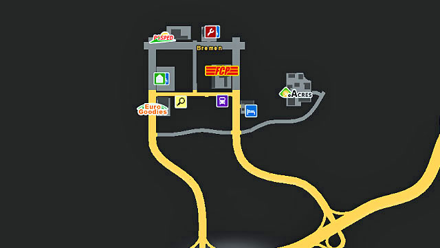 The city is located in northern Germany, near numerous highways - Germany | Cities - Cities - Euro Truck Simulator 2 Game Guide