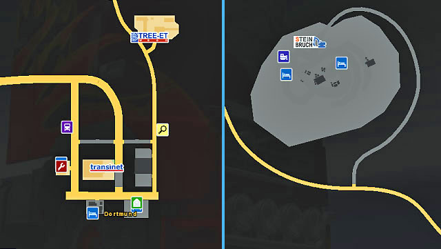 Dortmund which is located near one of the most important highways leading from north to south offers you three companies (including the one in quarry located in eastern direction) - Germany | Cities - Cities - Euro Truck Simulator 2 Game Guide