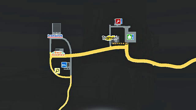 The city is located south of Frankfurt next to a highway - Germany | Cities - Cities - Euro Truck Simulator 2 Game Guide
