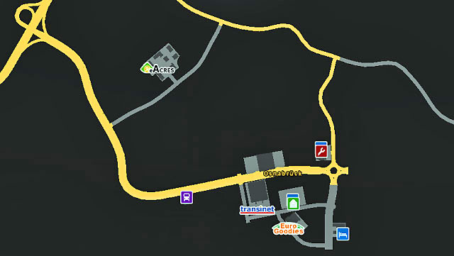 The city is located near a highway leading to the Netherlands - Germany | Cities - Cities - Euro Truck Simulator 2 Game Guide