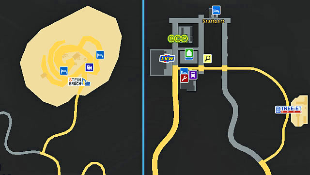 The city located in southwestern part of the country offers a big truck dealer (Majestic) and a job agency - Germany | Cities - Cities - Euro Truck Simulator 2 Game Guide