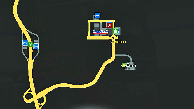 This is a small city located north of London with two companies ordering transportation services - Great Britain | Cities - Cities - Euro Truck Simulator 2 Game Guide