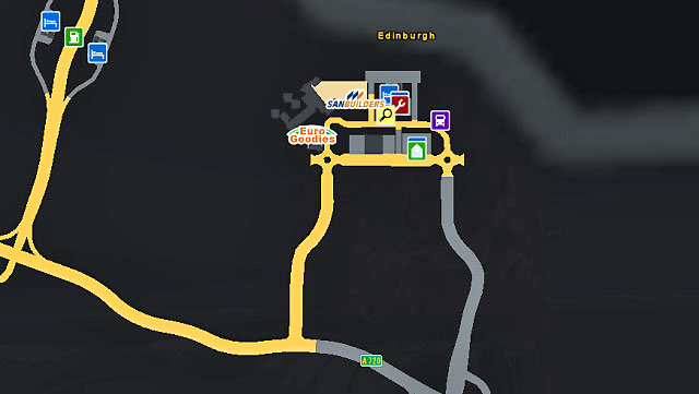 The city located in northern part of the country offers only two companies ordering transportation services - Great Britain | Cities - Cities - Euro Truck Simulator 2 Game Guide