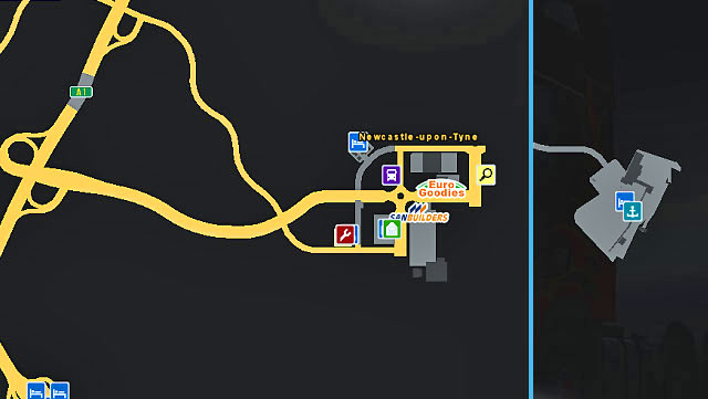 The city is located in central eastern part of the country next to a vital highway A1 - Great Britain | Cities - Cities - Euro Truck Simulator 2 Game Guide