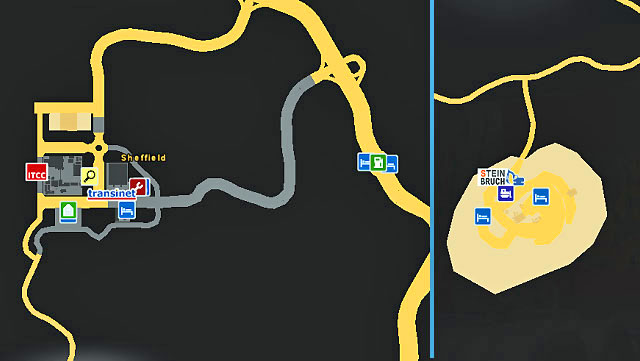 The city is located in the central part of the country near the M1 highway leading north-south (Newcastle - London) - Great Britain | Cities - Cities - Euro Truck Simulator 2 Game Guide