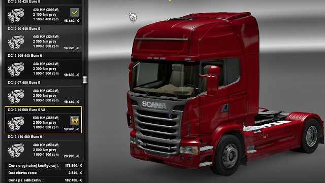 The most important parameter is the engine - ETS2: Truck models list - Truck dealers - Euro Truck Simulator 2 Game Guide