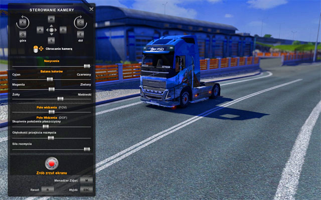 Photo-mode has a variety of options that allows creating a professional photography - ETS2: Photo studio - Interface Guide - Interface - Euro Truck Simulator 2 Game Guide