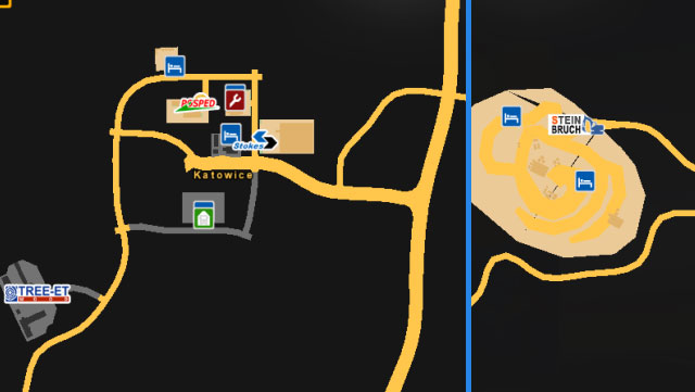 The city is located near the A4 highway and the two-lane country road #1 on the southern Poland - Poland | Cities - Cities - Euro Truck Simulator 2 Game Guide