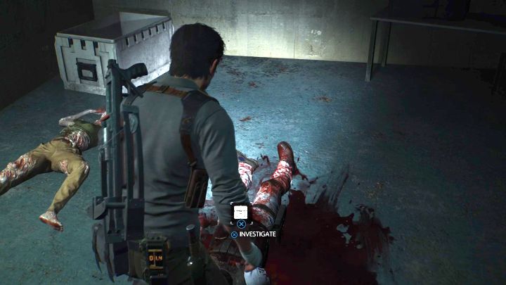 This corpse has a Crossbow Ammo Pouch. - Chapter 4 - Behind the Curtain | Walkthrough - Walkthrough - The Evil Within 2 Game Guide