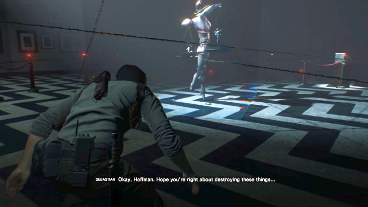 You have to avoid electrical cables to reach the statue. - Chapter 7 - Lust for Art | Walkthrough - Walkthrough - The Evil Within 2 Game Guide