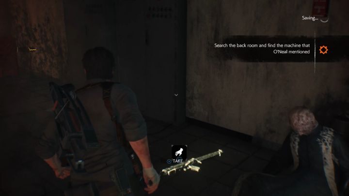 Do not forget to pick up the damaged Flamethrower from ONeals body. - Chapter 11 - Reconnecting | Walkthrough - Walkthrough - The Evil Within 2 Game Guide