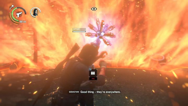 It is worth using the pistol, as Hoffman carries a lot of ammo on her. - Chapter 13 - Stronghold | Walkthrough - Walkthrough - The Evil Within 2 Game Guide