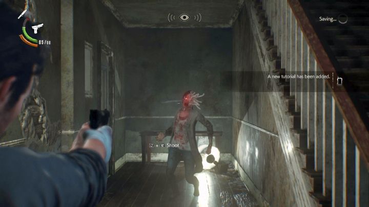 In order to take down the enemy, you must hit him in the head twice. - Chapter 2 - Something Not Quite Right | Walkthrough - Walkthrough - The Evil Within 2 Game Guide