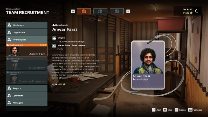 Experts studying water reservoirs and surrounding bodies of water - Expeditions MudRunner: How to hire specialists? - FAQ - Expeditions MudRunner Guide