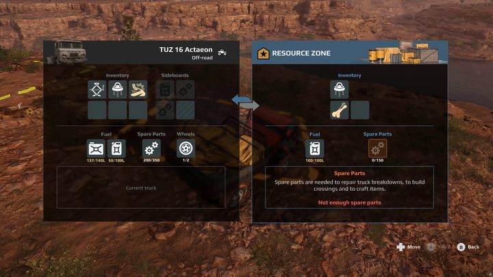 On the way to the steep descent leading to the river, stop at the drop point marked with a parachute - Expeditions MudRunner: How to build a bridge? - FAQ - Expeditions MudRunner Guide