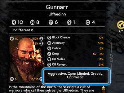 Kazdy towarzysz ma kilka cech osobowosci. - Party members and your decisions - The Basics - Expeditions: Viking Game Guide