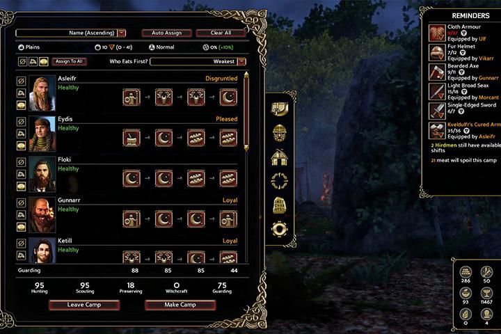 Each party member should be assigned work to do - Navigating the world map and camping - The Basics - Expeditions: Viking Game Guide