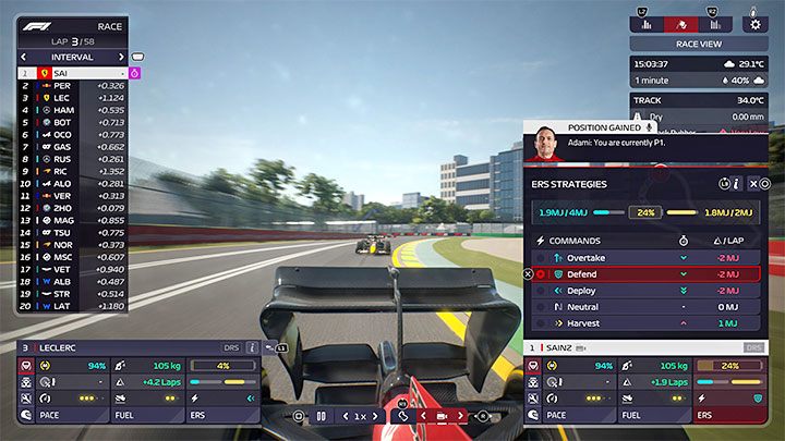 In F1 Manager 2022, you can give your drivers 3 types of commands - F1 Manager 2022: Race - description, strategy, commands - Race weekend - F1 Manager 2022 Guide