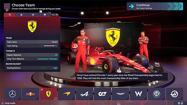 Expected level of difficulty (beginning of career): low - F1 Manager 2022: Choosing a team - list, recommendations - Basics - F1 Manager 2022 Guide