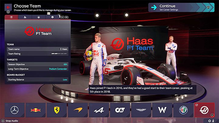 Expected Difficulty Level (Beginning of Career): High - F1 Manager 2022: Choosing a team - list, recommendations - Basics - F1 Manager 2022 Guide