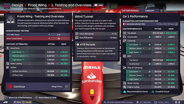 The change in the specifics of the car is made primarily through designing and producing new parts - F1 Manager 2022: Tracks - specifics, setup - Race weekend - F1 Manager 2022 Guide