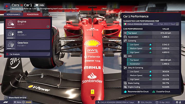 Another very important issue to check before the new race weekend is the level of engine wear, ERS and gearbox - F1 Manager 2022: Race weekend preparations - checklist - Race weekend - F1 Manager 2022 Guide