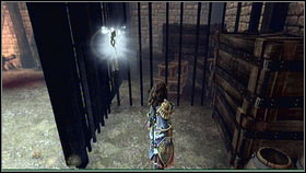 On the right (behind the door) there will be stairs leading to the lower level [1] - Bowerstone Market - Silver Keys - Fable III - Game Guide and Walkthrough