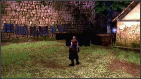 Once you reach the square with a well, turn right [1] - Brightwall - Silver Keys - Fable III - Game Guide and Walkthrough