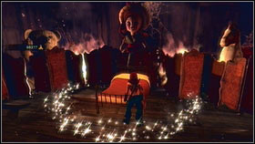 Go upstairs [1] and do to sleep on the bed there [2] - Sunset House - p. 1 - Side Missions - Fable III - Game Guide and Walkthrough