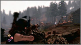 Once one of the bandits starts vomiting, move on, cross the gate and begin fighting the bandits [1] - Leaders and Followers - p. 1 - Walkthrough - Fable III - Game Guide and Walkthrough