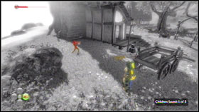The first kid is on the 1st floor of the house on the left #1 - Story quest - The Snowglobe - Story quest - Fable II: See the Future - Game Guide and Walkthrough